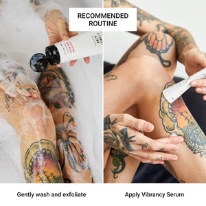 Stories & Ink Vibrancy Serum for Healed Tattoos, Brightening Treatment with Vitamin C to Revive Faded Tattoo Color, Lightweight Tattoo Care, Vegan, 2 Fl Oz / 60ml