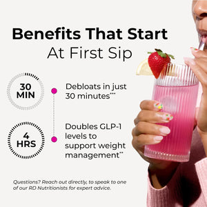 HUM Flatter Me Fiber Supplement for Women & Men, Prebiotics & Digestive Enzymes to Support Weight & Bloating, Digestive & Gut Health, Fiber Powder Drink Mix