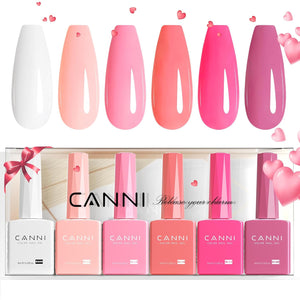 CANNI 6Pcs 9ml Hema-Free Nail Dehydrator Primer, Base Coat Reinforce Diamond Gel Top Coat and Matte Top Coat Gel Nail Polish Set, Soak Off LED Nail Gel Polish Set Nail Art Starter Manicure Salon