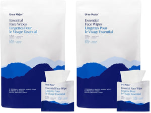 Ursa Major Essential Face Wipes | Natural, Biodegradable, Cruelty-Free | Cleanse, Exfoliate, Soothe and Hydrate | Individually Wrapped | 40 count