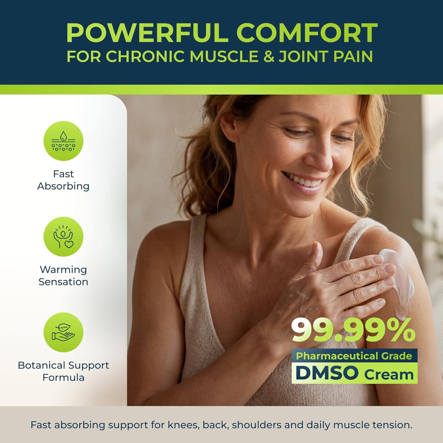 DMSO Cream 99.9% Pure for Topical Muscle & Joint Comfort Cream 3 Pack