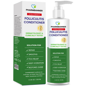 PHARMBANNER Anti-Fungal Shampoo and Conditioner Set – Tea Tree & Argan Oil for Folliculitis, Seborrheic Dermatitis, Scalp Psoriasis – Relieves Itchy, Flaky, Dry Scalp – Sulfate & Paraben Free