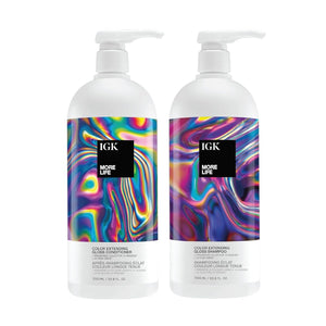 IGK GOOD BEHAVIOR Ultra Smooth Shampoo & Conditioner Set + Travel Size Packettes | Frizz Control + Shine | Vegan + Cruelty-Free | 8 oz (Pack of 2)
