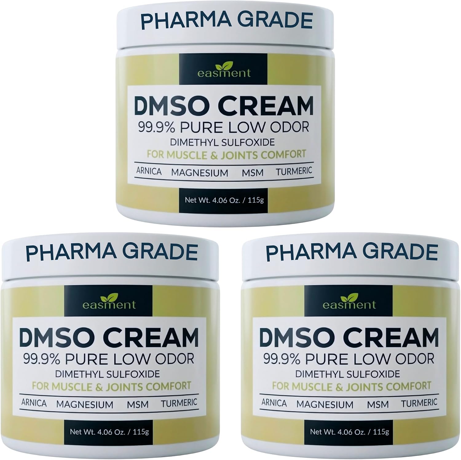 DMSO Cream 99.9% Pure for Topical Muscle & Joint Comfort Cream 3 Pack