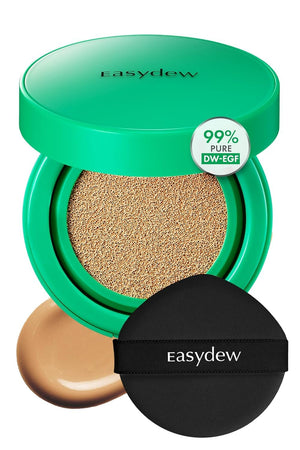 Easydew Mela B Toning Ampoule Cushion - 2-in-1 Korean Skin Care & Face Beauty Makeup - Age-Defying Full Coverage Cushion Foundation with Niacinamide & Hyaluron-Vital C 0.45 oz (#23 Natural)