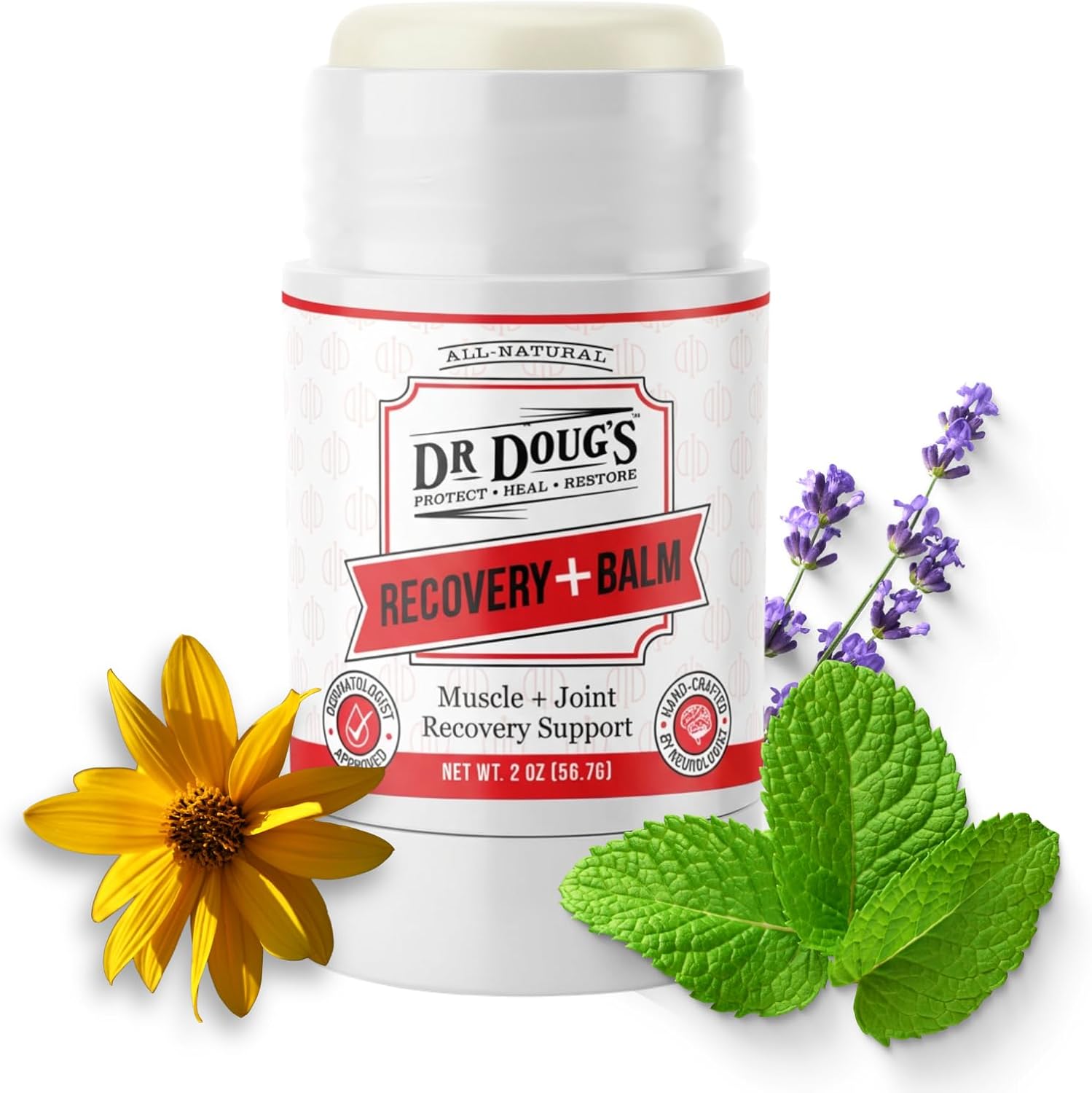 Dr. Doug's Recovery Balm – Organic Arnica & Magnesium Topical Rub – Soothing Support Lotion for Active Muscles, Joints, & Skin – Dermatologist Approved, Handmade in USA, Organic 2 oz Twist-Up Stick