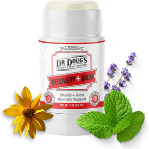 Dr. Doug's Recovery Balm – Organic Arnica & Magnesium Topical Rub – Soothing Support Lotion for Active Muscles, Joints, & Skin – Dermatologist Approved, Handmade in USA, Organic 2 oz Twist-Up Stick