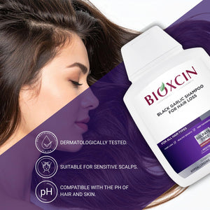 Bioxcin Black Garlic Hair Shampoo - Anti-Hair Loss & Thinning, 300 ML (Set of 3)