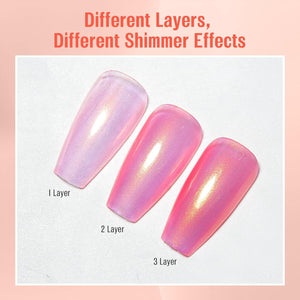 Iridescent Coral Nail Polish, Quick Dry Pearlescent Orange 15ml