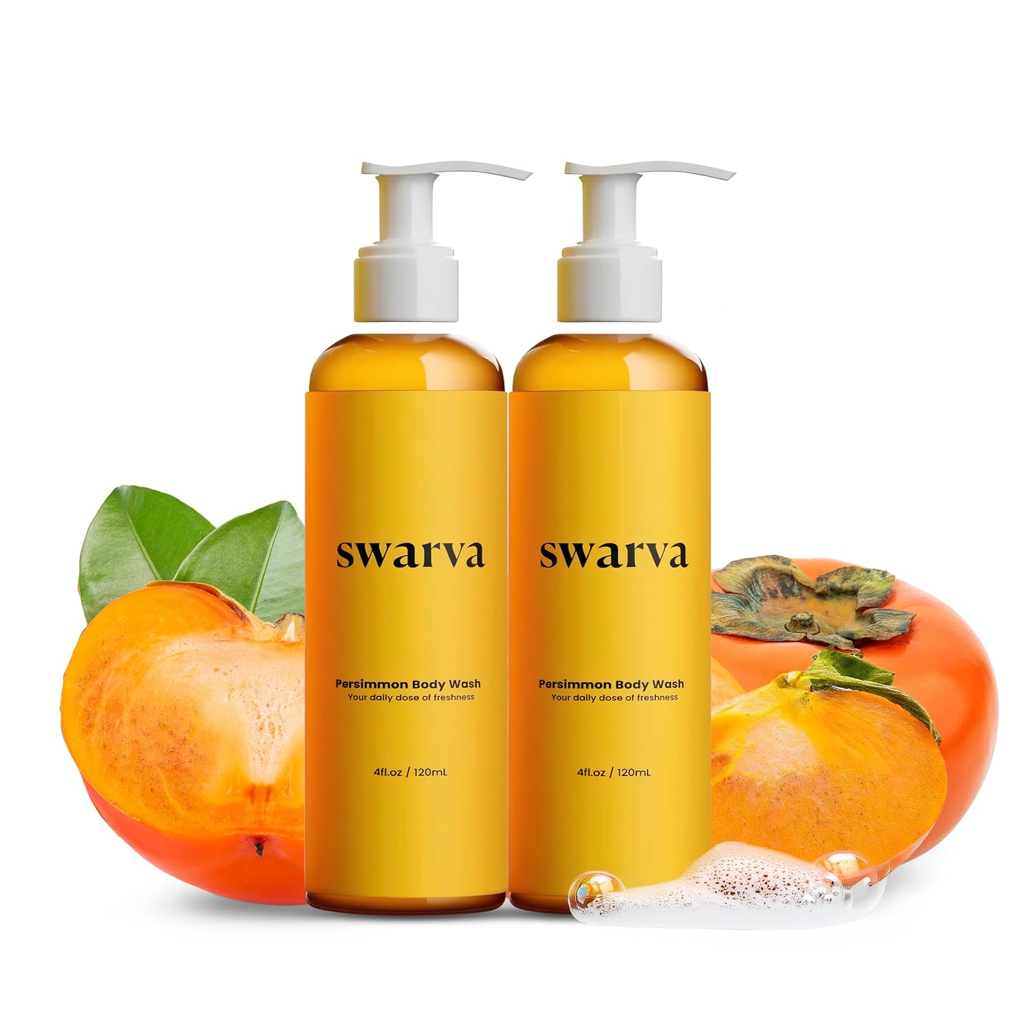 Japanese Persimmon Body Wash 2 Pack for Age-Related Odor, Body Odor Cleanser for Men and Women, Natural Shower Gel for Sensitive Skin, Freshness Control Wash & Persimmon Extract Care - Deep Cleaning
