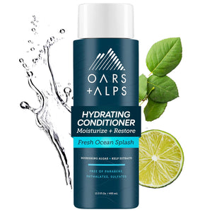 Oars + Alps Men's Sulfate Free Hair Shampoo and Conditioner Set for Men & Women, Infused with Kelp & Algae Extracts, Nourishing & Moisturizing, Paraben Free, Fresh Ocean Splash Scent, 2pk, 13.5oz