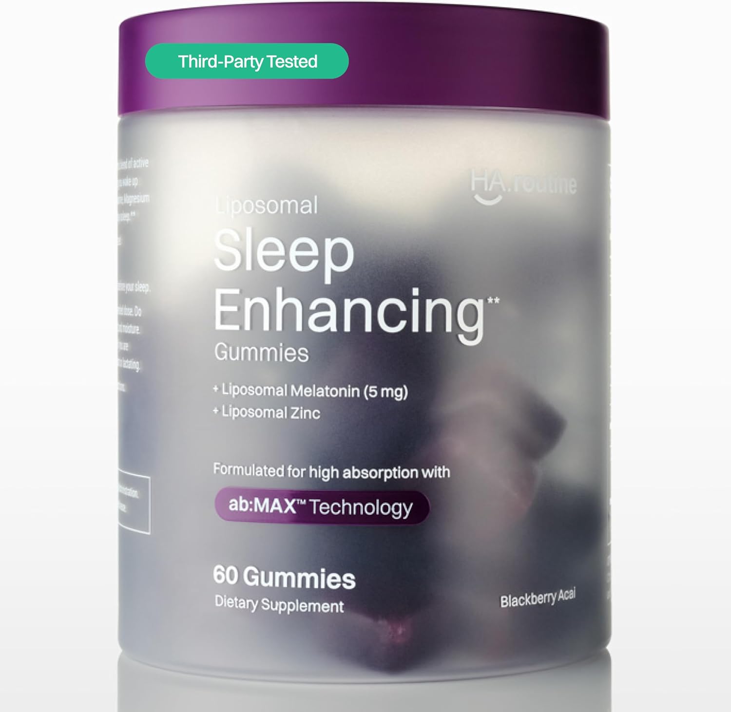 Haroutine Liposomal Sleep Enhancing Gummies, 5 mg Melatonin, 160 mg L-Theanine, 30 mg Magnesium, 4mg Zinc, Improved Sleep, Stress Reducing, Calming Supplement - 30 Servings, BlackBerry Acai Flavor