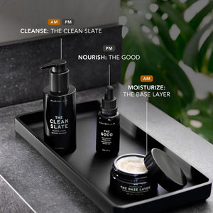 Caldera + Lab Men’s Skincare Set – The Regimen Rich: Cleanser, Moisturizer & Night Serum | Hydrating, Firming & Smoothing | Niacinamide, Clean, All Skin Types