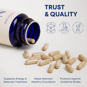 NAD+ Supplement with Nicotinamide Riboside, Trans Resveratrol & Quercetin – NAD Plus Complex for Energy, Brain & Mitochondrial Support – Antioxidant and Longevity Formula for Women & Men – 60 capsules