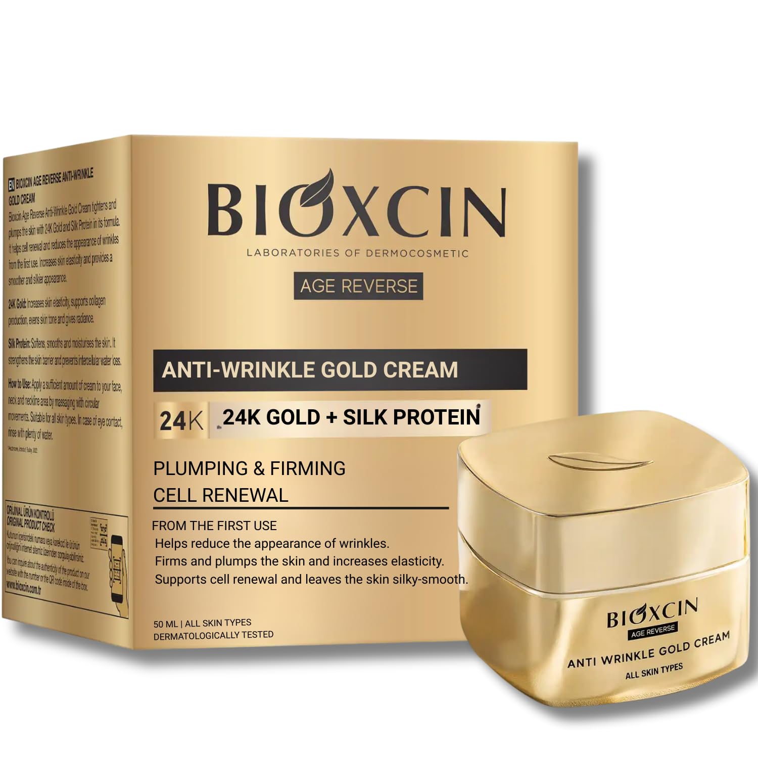 BIOXCIN Anti-Wrinkle Gold Cream 24K Gold + Silk Protein