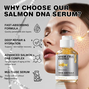 Salmon DNA Serum – Salmon DNA Microneedling Serums for Face and Body, Anti-Aging Hydration Booster, Skin Repair, Brightening & Firming Serum for Use with Microneedling, Derma Roller & Pen