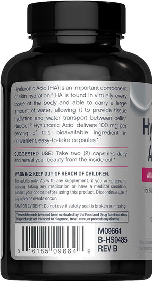 NeoCell Hyaluronic Acid Capsules | 60 Pills | 100mg | Advanced Formula Supplement | Skin Hydration & Suppleness