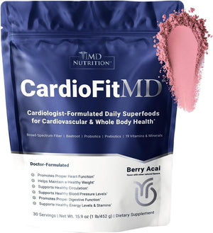 1MD Nutrition CardioFitMD - Vegan Beets Superfood Keto-Friendly - Nitric Oxide Supplement - Beet Root Powder - High Fiber Drink - 30 Days