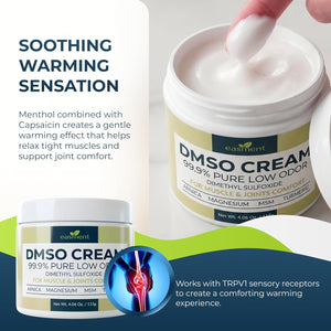 DMSO Cream 99.9% Pure Pharmaceutical Grade for Topical Muscle & Joint Comfort with MSM, Arnica & Magnesium - Support for Knees, Back, Shoulders and Workout Muscle Recovery