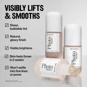 Revlon PhotoReady Lift + Fill Skin Tint, Multi-Use Glow Enhancer, Base & Highlighter for Glowing Skin, Sheer Coverage, 160, 1 fl oz