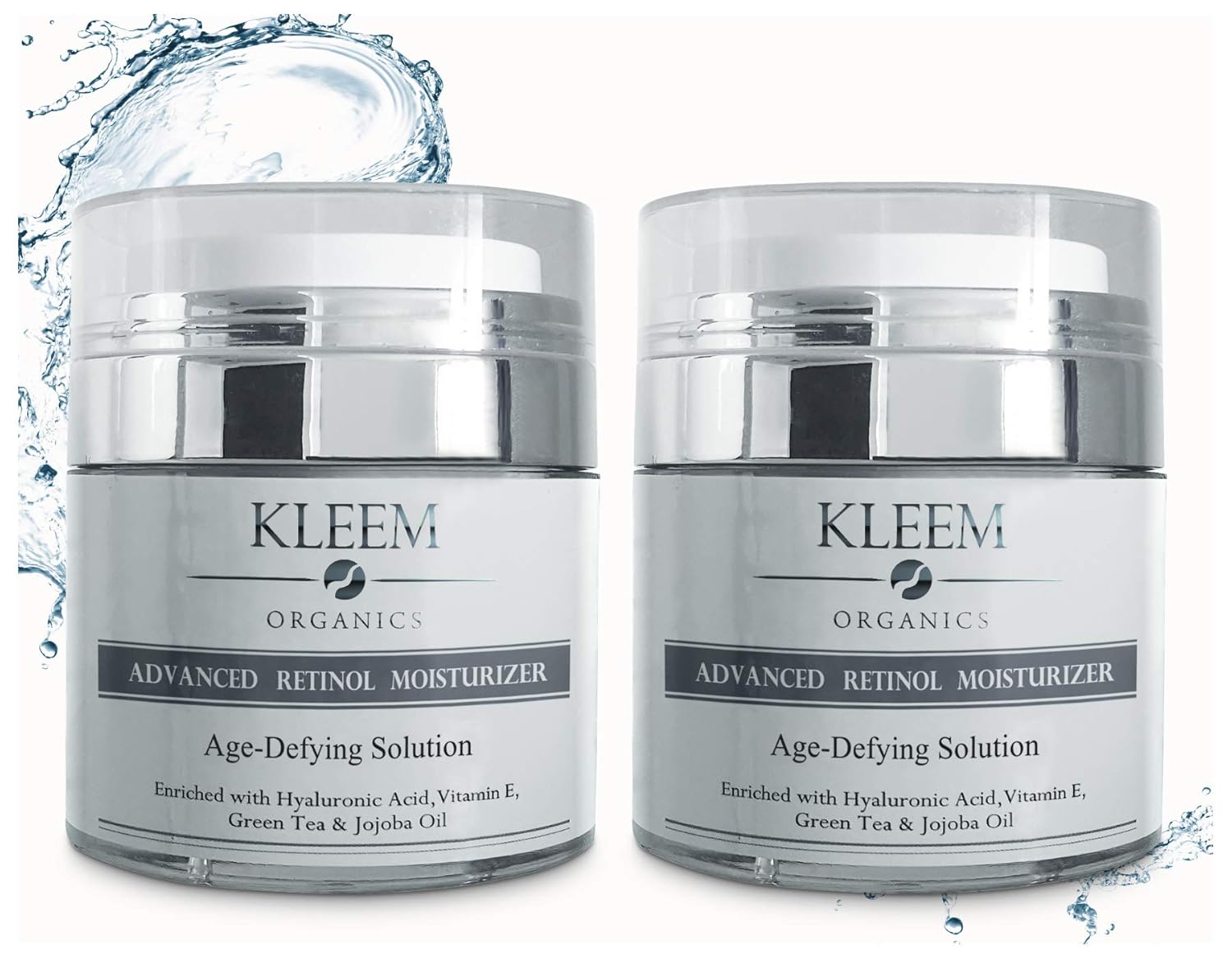 Kleem Retinol Cream for Face (2 Pack) – Anti Aging Moisturizer with Hyaluronic Acid, Vitamin E & Panthenol – Night Cream for Wrinkles, Fine Lines & Uneven Skin Tone – 1.7 Fl Oz Each