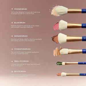 BERRY GOODS 12-Piece Makeup Brush Set with Microcrystalline Silk Fibers – Ultra-Soft, Vegan & Cruelty-Free Face & Eye Brushes with Travel Case (BERRY Blue)