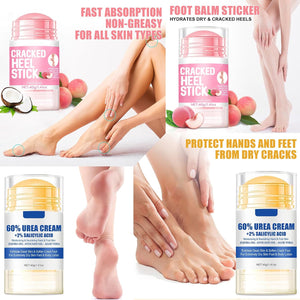 2pcs 60% Urea Hydrating and Anti-Cracking Foot Cream, Moisturising and Relieves Cracking and Dryness Foot Cream for Dry Cracked Feet And Hands（aloe + peach）