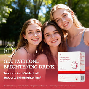 HUJ Glutathione Brightening Drink - Liposomal Liquid Glutathione - Skin Radiance, Metabolic Wellness & Immunity Support - Contains White Tomato Extract & Pomegranate Juice Concentrate - 30 Bags