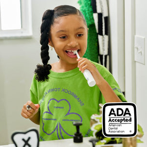Made by Dentists Kids Electric Toothbrush - Rechargeable Vibrating Toothbrush with Timer, Includes 6 Replacement Heads, Gently Cleans Teeth, Kid & Toddlers Age 2+, Monster