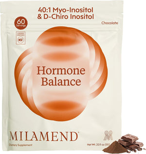 milamend Hormone Balance for Women 40:1 Myo-Inositol D-Chiro Inositol Supplement + CoQ10, ALA, & Amino Acids – Fertility, Ovarian & Cycle Support – Mixed Berry Powder – 28 Count Sticks