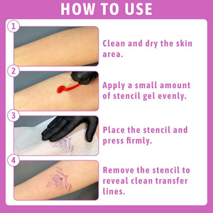 Tattoo Stencil Transfer Gel Purple 6.76 Fl Oz | Smudge-Proof Quick-Drying Vegan Gentle Gel, Works With Transfer Paper & Machines, Ideal For Tattoo Artists And Beginners
