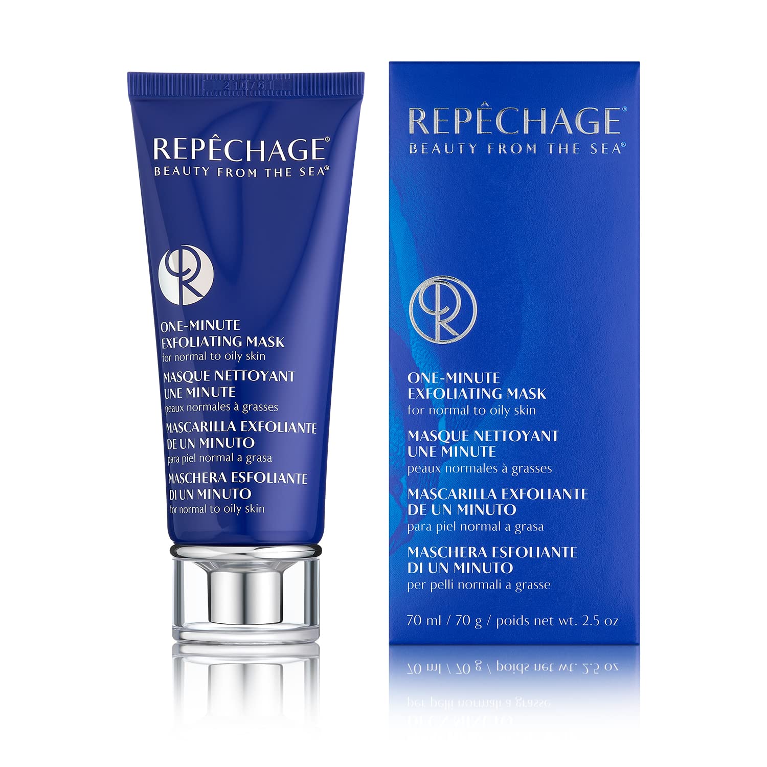 Repechage One‑Minute Exfoliating Face Mask — Gentle Facial Exfoliant for Normal to Oily Skin — with Lactic Acid & Rice Bran Wax — Helps Clear Pores, Refines Skin Texture & Excess Oil, 2.5 oz"