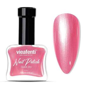 Iridescent Coral Nail Polish, Quick Dry Pearlescent Orange 15ml