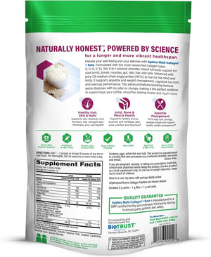 BioTrust Multi Collagen Protein Powder + Keto MCT Oil - 5 Types (I, II, III, V, X) & 100% Caprylic Acid C8 - Support Elevated Ketones, Metabolism, Joints & Beauty All in 1 Collagen Powder (Unflavored)