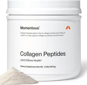 Momentous Grass-Fed Collagen Peptides Powder - Collagen Protein Powder with Fortigel & Vitamin C for Hair, Skin, Nails, & Joint Health Support - NSF Certified for Sport - Packaging May Vary