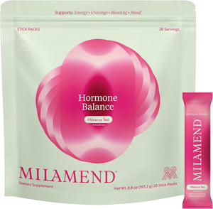 milamend Hormone Balance for Women 40:1 Myo-Inositol D-Chiro Inositol Supplement + CoQ10, ALA, & Amino Acids – Fertility, Ovarian & Cycle Support – Mixed Berry Powder – 28 Count Sticks