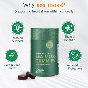 Bundle of Shilajit, Sea Moss & Mushroom Gummies with Lions Mane, Reishi, Cordyceps, Ashwagandha, 75%+ Fulvic Acid, 92+ Minerals All in 1 Supplements (1 Pack)