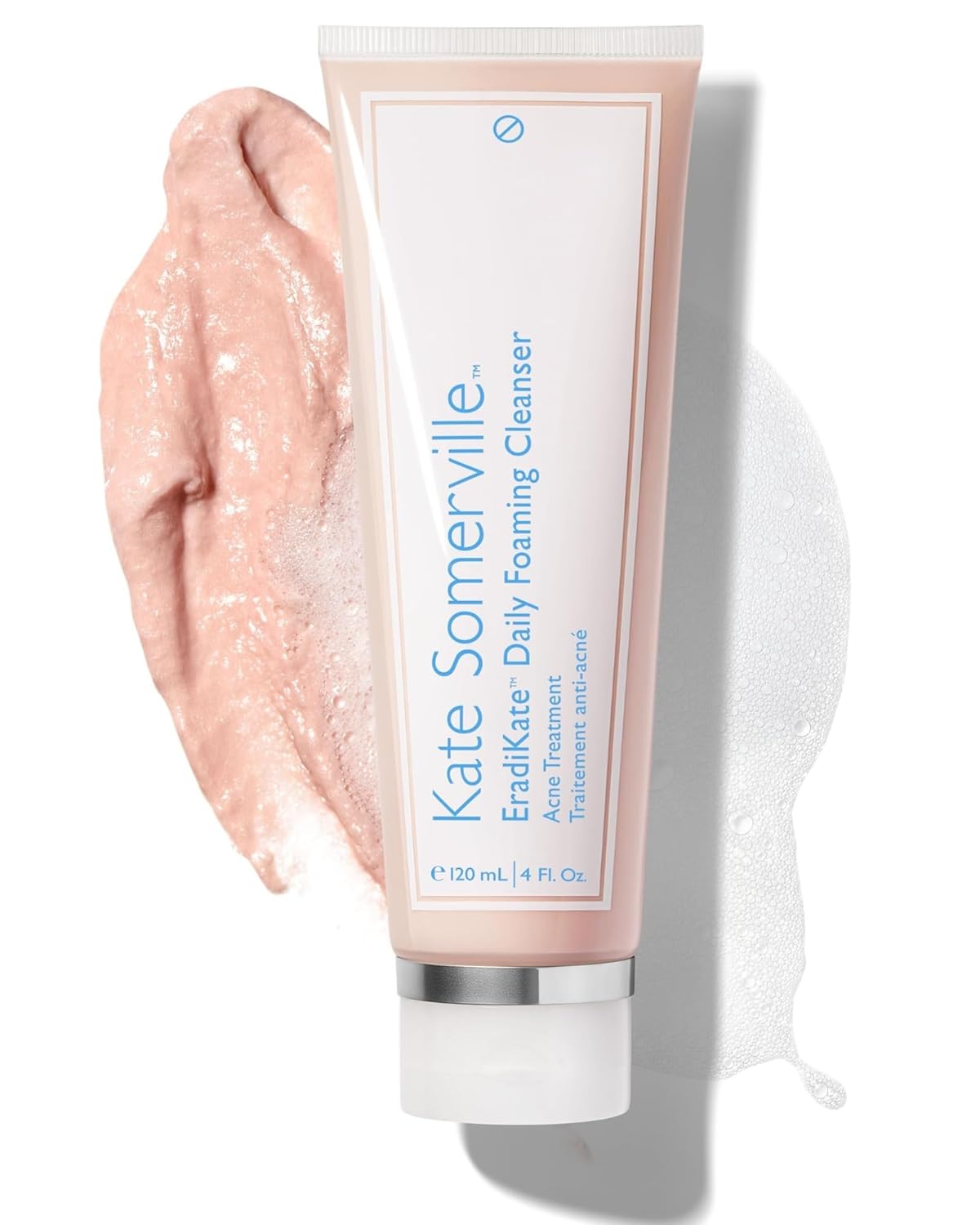 Kate Somerville EradiKate 3% Sulfur Daily Foaming Cleanser Acne Treatment – Clinically Formulated Medicated Face Wash Balances Skin & Cleans Pores, 4 Fl Oz