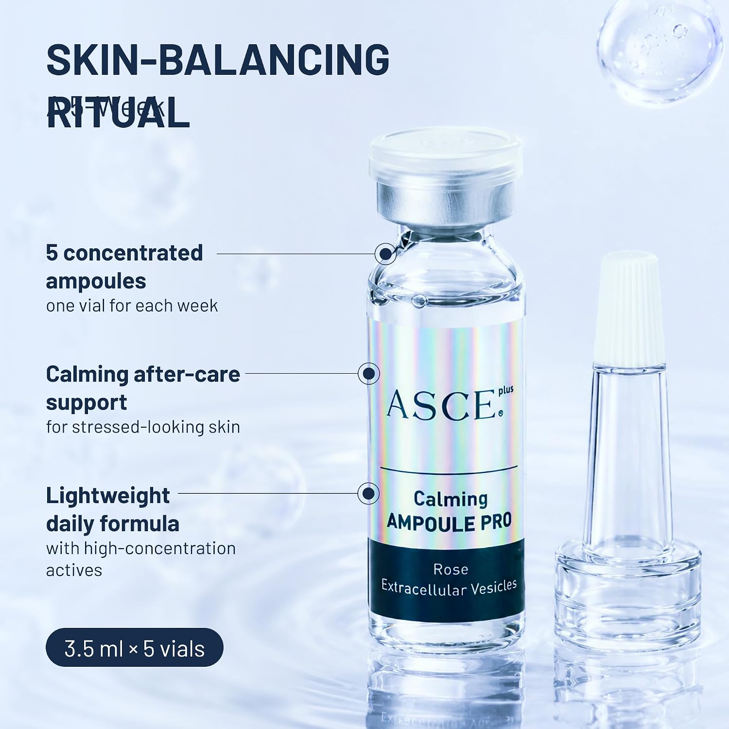 ASCE+ Exosome Ampoule Pro – 5 Weeks Intensive Skin rejuvenating care with 70,000ppm Ultra-High Concentration Rose Exosome, Hydrating & Skin Glow, Boosts Collagen, Wrinkle & Pigmentation Care