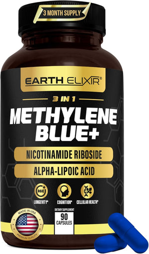 3-in-1 Methylene Blue Gummies – Methylene Blue Pharmaceutical Grade w/Alpha Lipoic Acid (ALA) & NAD Supplement for Energy, Cognitive & Cellular Support – 2 Month Supply & 3rd Party Tested