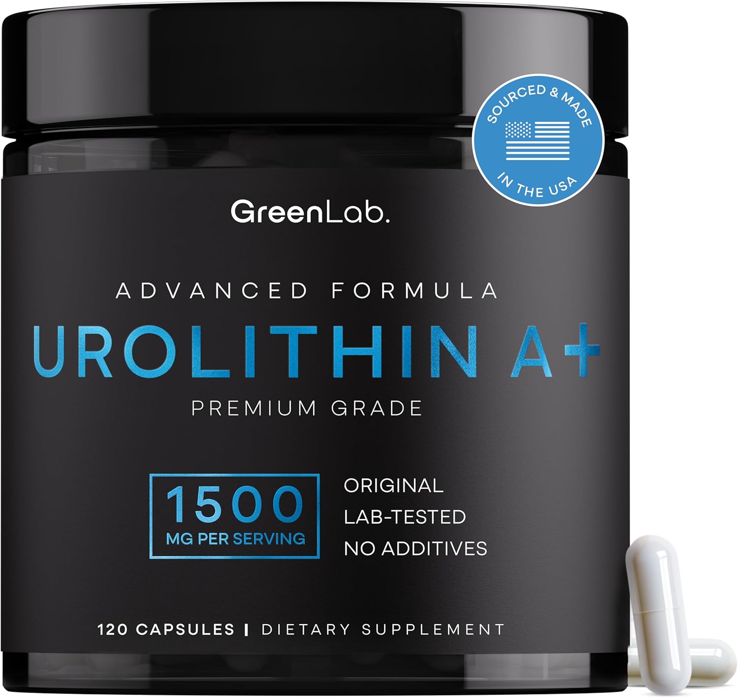 GreenLab Urolithin A+ 1500mg | Urolithin A Supplement for Energy, Mitochondrial Function, Cellular Support & Overall Wellness