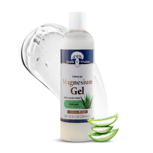 Health and Wisdom Pure Magnesium Gel with Seaweed Extract and Aloe Vera - Topical Muscle & Joint Relief- Natural and Pure Skin & Scalp Moisturizing - Enhanced Absorption - 64 Fl oz