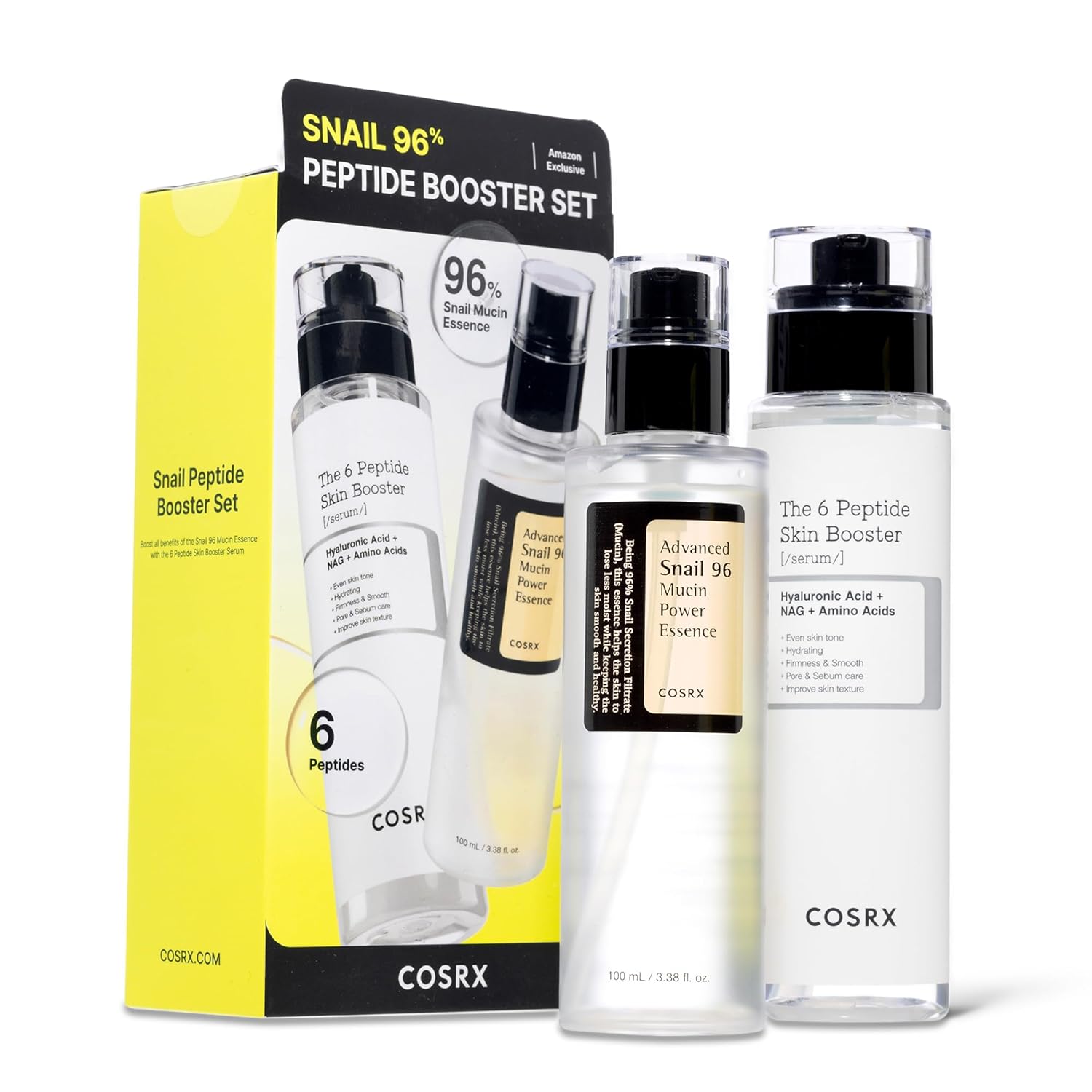 COSRX Snail Mucin 96% Peptide Booster Set - Amazon Exclusive - Korean Skin Care, Gift Sets, Skin Care Sets for Women, Advanced Snail Mucin Serum, Face Serum