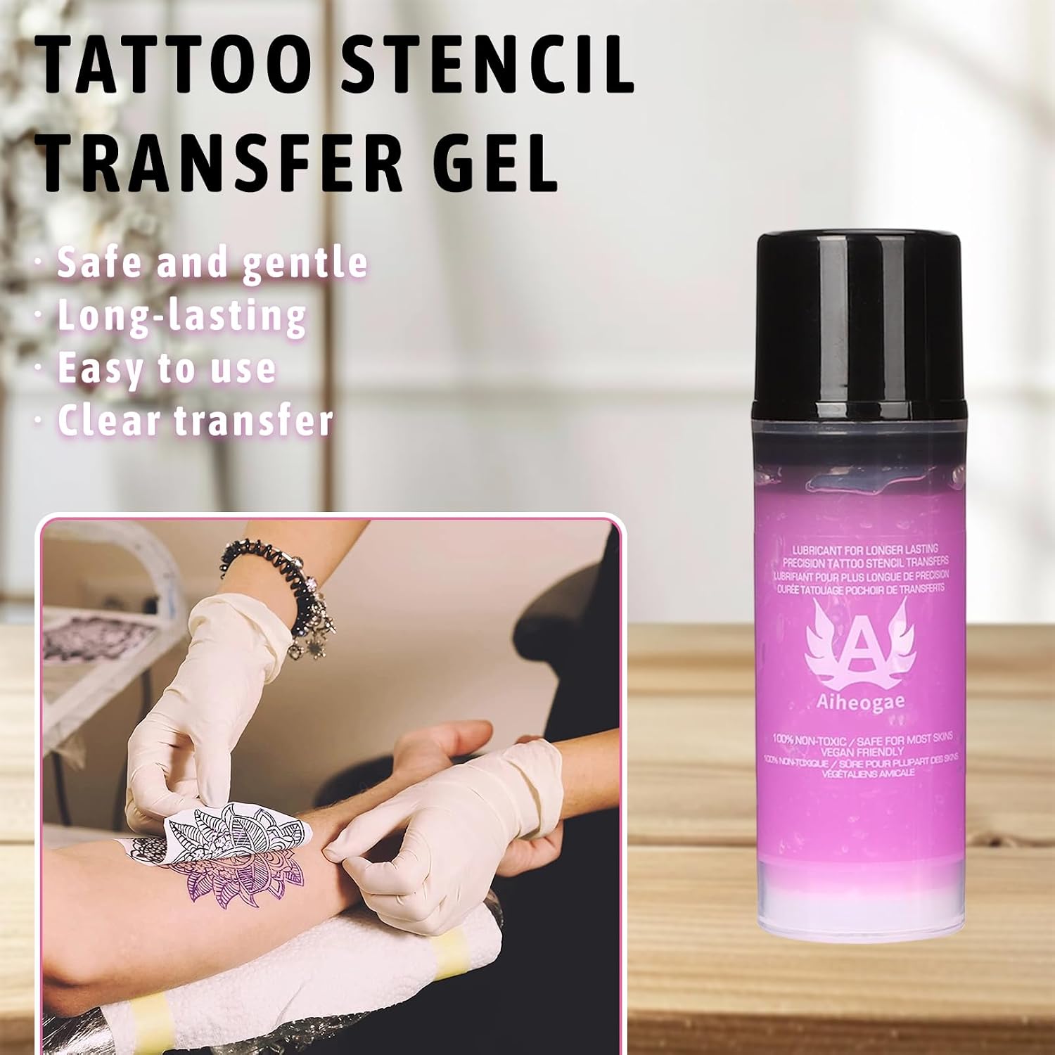 Tattoo Stencil Transfer Gel Purple 6.76 Fl Oz | Smudge-Proof Quick-Drying Vegan Gentle Gel, Works With Transfer Paper & Machines, Ideal For Tattoo Artists And Beginners