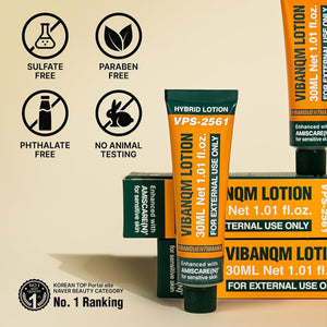 VIBANQUENTMANKA Lotion – Korean Moisturizer for Acne-Prone Skin, Barrier & Wrinkle Care with PDRN, Centella Asiatica & Salmon Extract, 30 mL / 1.01 fl. oz.