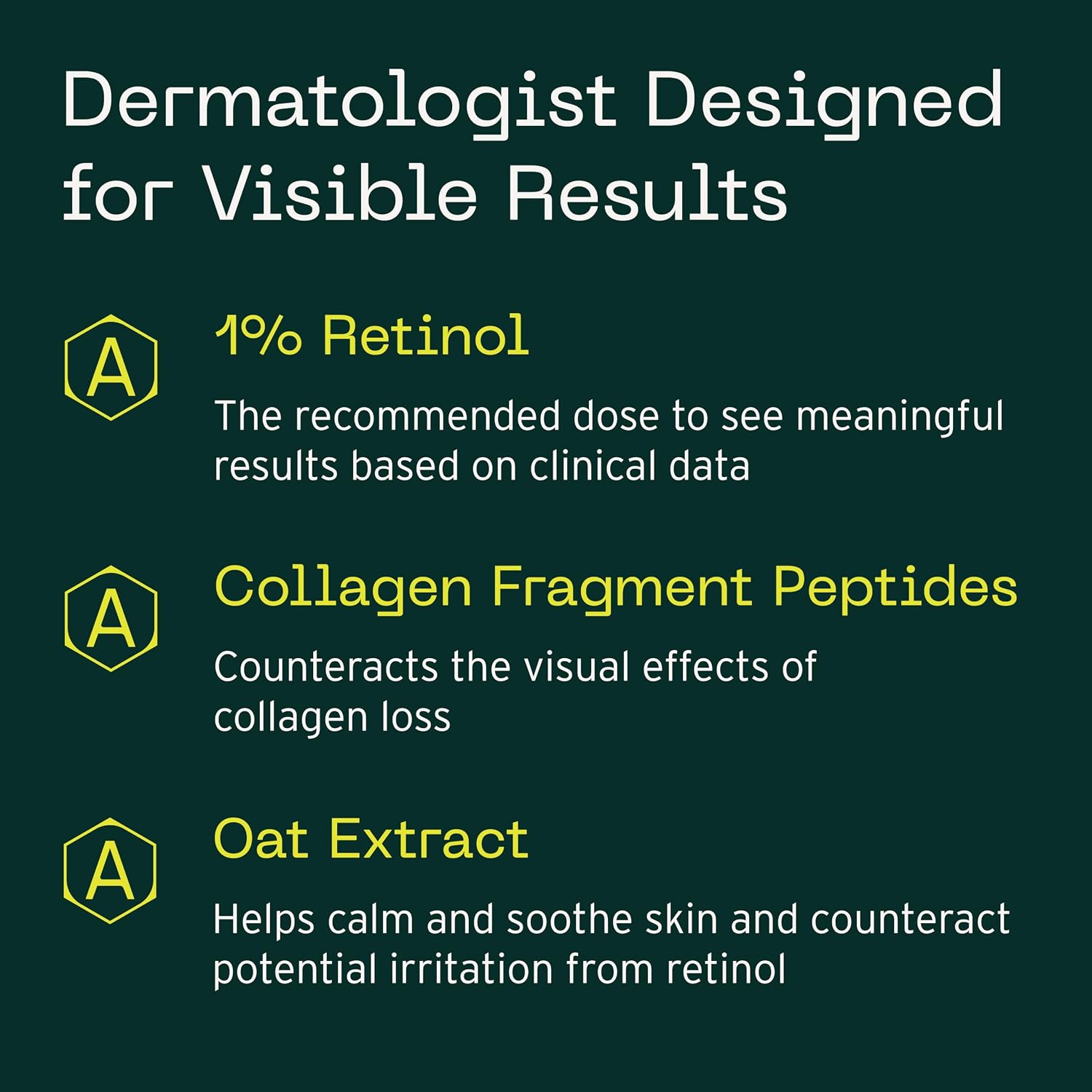 Aramore 1% Retinol Peptide Serum for Face with Collagen Peptides (30ml) | 1% Retinol & Collagen Peptides Visibly Reduce the Look of Wrinkles, Discoloration & Loss of Firmness, Patented Delivery