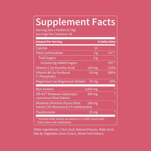 Nello Superbalance Hormonal Support Drink Mix, SRI-81 Shatavari, Myo-Inositol, Rhodiola Rosea, Vitamin C, Magnesium, Theobromine (20 Servings, Blueberry Acai)