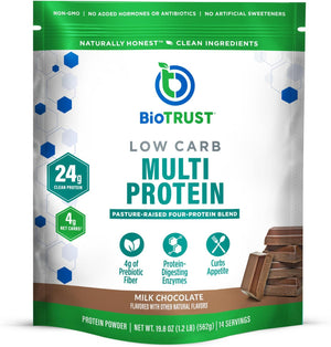 BioTrust Low Carb Protein Powder - Natural and Delicious Whey & Casein Blend from Grass-Fed Hormone Free Cows - Non GMO, Soy Free, Gluten Free, Hormone Free (Vanilla)
