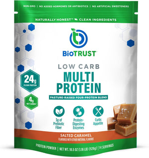 BioTrust Low Carb Protein Powder - Natural and Delicious Whey & Casein Blend from Grass-Fed Hormone Free Cows - Non GMO, Soy Free, Gluten Free, Hormone Free (Vanilla)