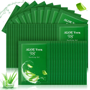 30 Pcs Travel Size Aloe Vera Gel 98% Organic After Sun Moisturizer for Face, Body, Soothing Hydrating Lotion Bulk for Travel, Summer Vacation, Sunburn Relief, Skin Care Gifts